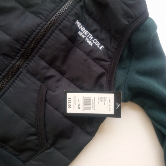 Kenneth Cole Kids Black and Green Jacket And Pants Set - Picture 1 of 6